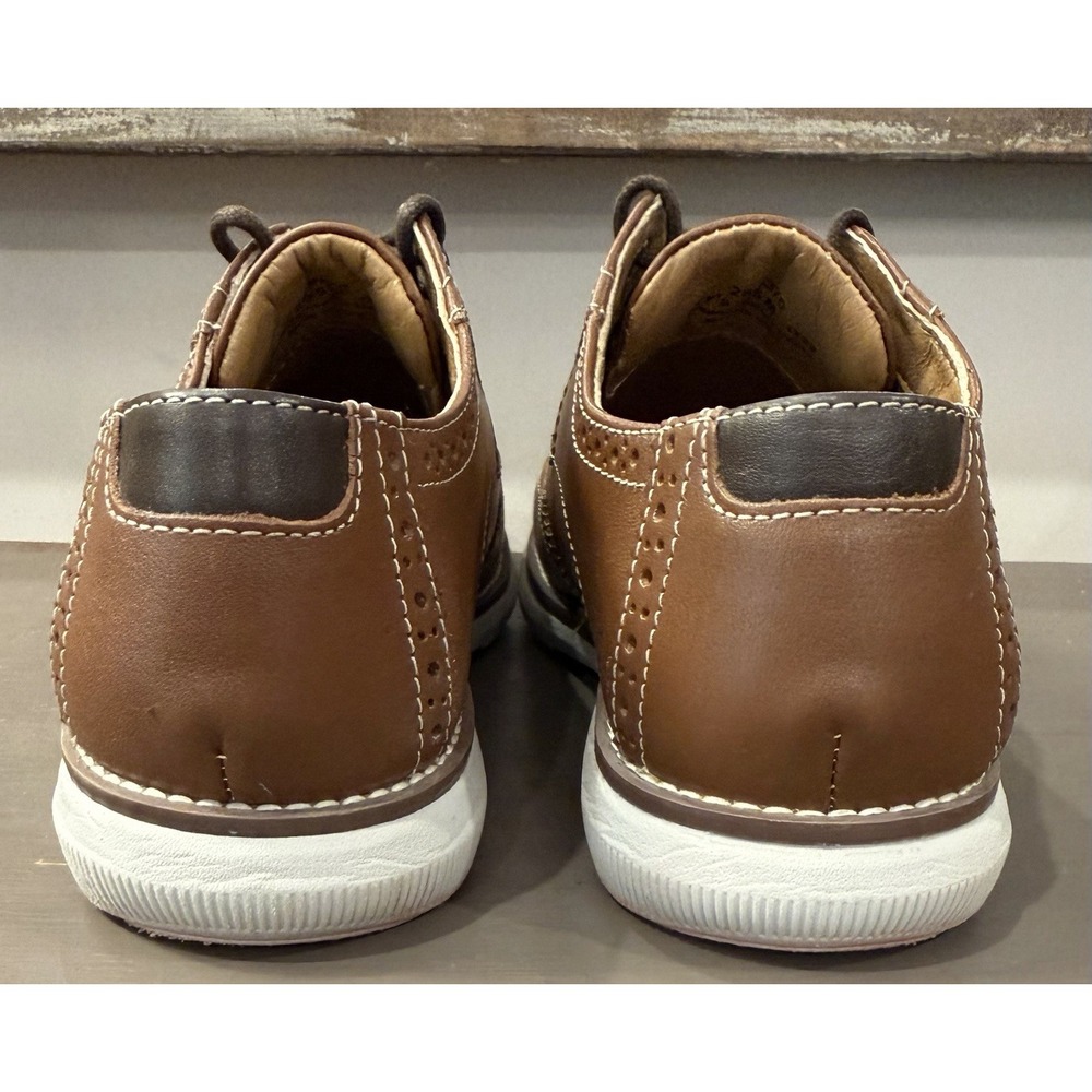 Johnston & Murphy Big Kid Holden Wingtip Brown Boy's US 4.5 Med Upper Leather - Picture 6 of 9